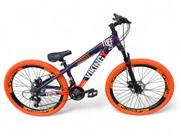 Bicicleta Aro 26 Vikingx Tuff Freeride Downhill 21v Alumínio Aros Vmaxx Freio a Disco Pneu Flame