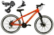 Bicicleta Aro 26 Vikingx Tuff Laranja 21v Alumínio Câmbio Shimano Freio a Disco Aros Vmaxx Preto