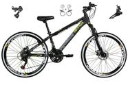 Bicicleta Aro 26 Vikingx Tuff Preto X30 21v Alumínio Câmbios Shimano Freio a Disco Hidráulicos Aros Vmaxx Pretos