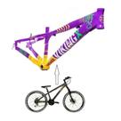 Bicicleta Aro 26 Vikingx Tuff Roxo com Amarelo 21v Freeride Bicicleta Aro 26 Vikingx Tuff Roxo com Amarelo 21v Freeride