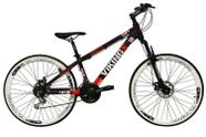 Bicicleta Aro 26 Vikingx Tuff Roxo com laranja 21v Alumínio Freio a Disco Aros Vmaxx Brancos