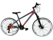 Bicicleta Aro 26 Vikingx Tuff X-35 Azul Petróleo 21v Cabeamento Interno Câmbios Shimano Tz Freeride Dh Freio a Disco Aros Vmaxx Brancos