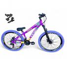 Bicicleta Aro 26 VikingX Tuff X25 21v Disco Roxo-amarelo