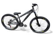 Bicicleta Aro 26 Vikingx Tuff X25 Freeride 21v Rodas Vmaxx Alumínio Freio a Disco Pneu Flame