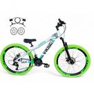 Bicicleta Aro 26 VikingX Tuff X25 Freio Hidráulico 21v Branco-verde