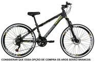 Bicicleta Aro 26 Vikingx Tuff X30 Preto 21v Freio a Disco Aros Vmaxx Brancos