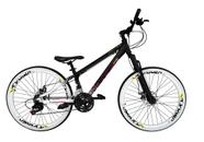 Bicicleta Aro 26 Vikingx Tuff X44 Preto/Branco 21v Alumínio Freio a Disco Aros Vmaxx Brancos
