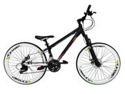 Bicicleta Aro 26 Vikingx Tuff X44 Preto/Branco 21v Alumínio Freio a Disco Aros Vmaxx Brancos