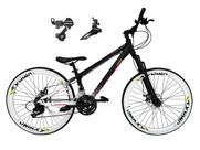 Bicicleta Aro 26 Vikingx Tuff X44 Preto/Branco 21v Câmbios Shimano Tz Freio a Disco Rodas Vmaxx Branco