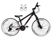 Bicicleta Aro 26 Vikingx Tuff X44 Preto/Branco 21v Freios a Disco Hidráulicos óleo Aros Vmaxx Brancos