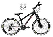 Bicicleta Aro 26 Vikingx Tuff X44 Preto/Branco 21v Freios a Disco Hidráulicos óleo Aros Vmaxx Pretos