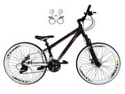 Bicicleta Aro 26 Vikingx Tuff X44 Preto/Branco 21v Freios a Disco Hidráulicosóleo Aros Vmaxx Brancos