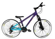 Bicicleta Aro 26 Vikingx Tuff X44 Roxo/Azul 21v Alumínio Freio a Disco Aros Vmaxx Brancos