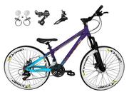 Bicicleta Aro 26 Vikingx Tuff X44 Roxo/Azul 21v Câmbios Shimano Tz Freios Hidráulicos Rodas Vmaxx Branco Bicicleta Aro 26 Vikingx Tuff X44 Roxo/Azul 21v Câmbios Shimano Tz Freios Hidráulicos Rodas Vmaxx Branco