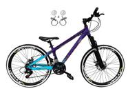 Bicicleta Aro 26 Vikingx Tuff X44 Roxo/Azul 21v Freios a Disco Hidráulicos óleo Aros Vmaxx Pretos Bicicleta Aro 26 Vikingx Tuff X44 Roxo/Azul 21v Freios a Disco Hidráulicos óleo Aros Vmaxx Pretos