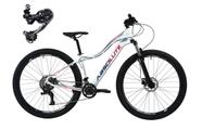 Bicicleta Aro 29 Absolute Feminina 2x9 Alumínio Câmbio Traseiro Shimano Deore Garfo com Trava - Branco Bicicleta Aro 29 Absolute Feminina 2x9 Alumínio Câmbio Traseiro Shimano Deore Garfo com Trava - Branco