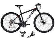Bicicleta Aro 29 Absolute Nero 4 21v Câmbios Shimano Freio a Disco Hidráulico Alumínio Garfo Com Suspensão - Preto/Vermelho