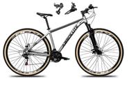 Bicicleta Aro 29 Absolute Nero 5 Alumínio 24v Câmbios Shimano Garfo Suspensão Pneu Faixa - Cinza