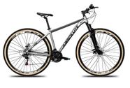 Bicicleta Aro 29 Absolute Nero 5 Alumínio 27v K7 Freio Disco Mecânico Garfo Suspensão Pneu com Faixa - Cinza