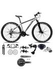 Bicicleta Aro 29 Absolute Nero 5 Câmbio Traseiro Shimano Alívio e Altus 27v Freio Hidráulico Garfo Trava - Cinza