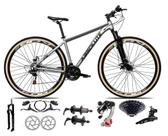 Bicicleta Aro 29 Absolute Nero 5 Câmbios Shimano 24v K7 Freios Hidráulicos Garfo Trava Com Pneu Faixa - Cinza