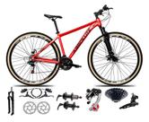 Bicicleta Aro 29 Absolute Nero 5 Câmbios Shimano 24v K7 Freios Hidráulicos Garfo Trava Com Pneu Faixa - Vermelho