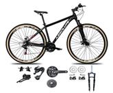 Bicicleta Aro 29 Absolute Nero 5 Kit 2x9 Gta Sunrun Freio Disco K7 11/36 Pedivela 24/38d Garfo com Trava Preto Pneu faixa Bege