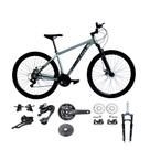 Bicicleta Aro 29 Absolute Nero 5 Kit 2x9 Gta Sunrun Freio Disco K7 Garfo com Trava Cinza