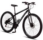 Bicicleta Aro 29 Aço Carbono Highlevel Freios A Disco 21 Marchas Preto e Cinza