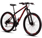 Bicicleta Aro 29 Aço Carbono Highlevel Freios a Disco Suspensão 21 marchas