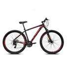 Bicicleta Aro 29 Alfameq Atx Alumínio 21v Freio a Disco Garfo Suspensão - Preto/Vermelho
