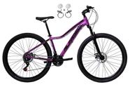 Bicicleta Aro 29 Alfameq Pandora Feminina Alumínio 21v Freio a Disco Hidráulico - Lilás / Preto