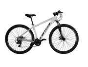 Bicicleta Aro 29 Alumínio Nitro 21v Freio Mecânico Branco Preto 17,5
