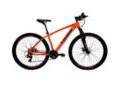 Bicicleta Aro 29 Alumínio Nitro 21v Freio Mecânico Laranja Preto 17,5