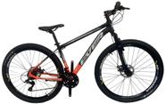 Bicicleta aro 29 ever, freio a-disco, 21 marchas laranja