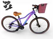 Bicicleta Aro 29 Feminina Absolute Hera Retrô Vintage 21v Shimano Confortável Cesta Selim 2 Molas