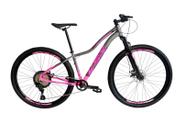 Bicicleta Aro 29 Feminina Ksx Sd7 12v Garfo com Trava K7 11/50 Freios Hidráulicos Kit 1x12 Rosa/Grafite