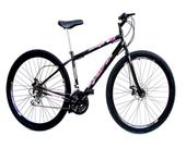 Bicicleta Aro 29 Freio à Disco 21 M Veneza Preta/Pink - Ello Bike