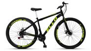 Bicicleta Aro 29 Freio a Disco 21M. Velox Preto/Amarelo Limão - Ello Bike