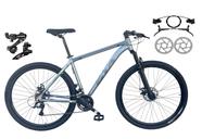 Bicicleta Aro 29 Gta Start 21v Alumínio Câmbios Shimano Freio a Disco Hidráulico Garfo Com Suspensão - Cinza