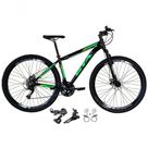 Bicicleta Aro 29 Gta Start 21v Shimano Alumínio Freio Hidráulico Garfo Suspensão - Preto-verde