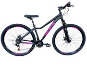 Bicicleta Aro 29 Gta Start Feminina 21v Aluminio Freio a Disco Garfo Suspensão. Preto/Rosa Tam.15