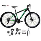 Bicicleta Aro 29 Gta Start Kit 2x9 Gta Sunrun Freio Disco K7 11/36 Pedivela 24/38d Garfo Com Trava - Preto/verde 17