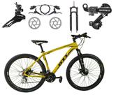 Bicicleta Aro 29 Gti Roma 24v K7 Câmbios Shimano Freio Hidráulico Garfo com Trava - Amarelo