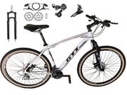Bicicleta Aro 29 Gti Roma 24v K7 Câmbios Shimano Freio Hidráulico Garfo com Trava - Branco