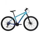 Bicicleta Aro 29 Gti Roma Alumínio 21v Freio A Disco Garfo Suspensão - Azul-azul Tam.19