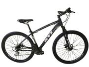 Bicicleta Aro 29 GTI Roma Alumínio 21v Freio a Disco Garfo Suspensão Mountain Bike - Preto/Cinza - Tam. 17 Bicicleta Aro 29 GTI Roma Alumínio 21v Freio a Disco Garfo Suspensão Mountain Bike - Preto/Cinza - Tam. 17