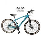 Bicicleta Aro 29 Gti Roma Alumínio 21v Freio A Disco Hidráulico Garfo Com Suspensão Pneu Faixa - Azul