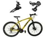Bicicleta Aro 29 Gti Roma Alumínio Câmbios Shimano 21v Freio A Disco Garfo Suspensão - Amarelo - Tam. 15