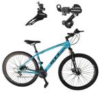 Bicicleta Aro 29 Gti Roma Alumínio Câmbios Shimano 21v Freio A Disco Garfo Suspensão - Azul - Tam. 17
